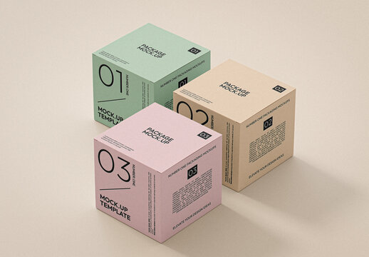 Square Boxes Mockup