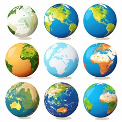 Exclusive Set of Earth Globe Icons