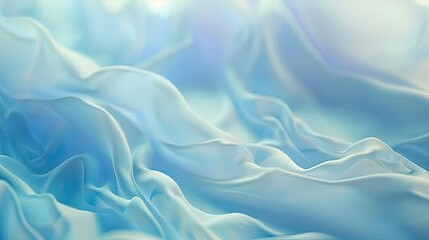 Obraz premium Serene Blue Abstract, Fluid Fabric Waves in Calm and Dreamy Light
