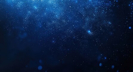 Naklejka premium Deep Space Background with Twinkling Stars and Mystical Blue Hues for Use in Technology, Science, and Fantasy Themes