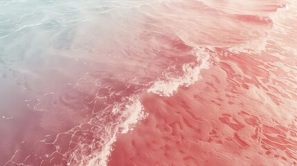 Fototapeta premium Rose Quartz Waters, Gentle Waves and Ethereal Hues of Tranquility