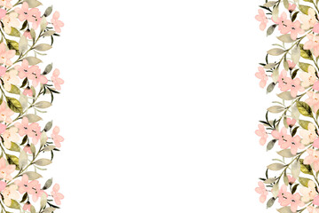 Watercolor flowers background vector for design.