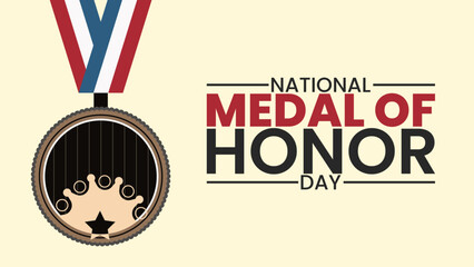 Naklejka premium Medal of Honor Day, Celebrating the Bravest Among Us