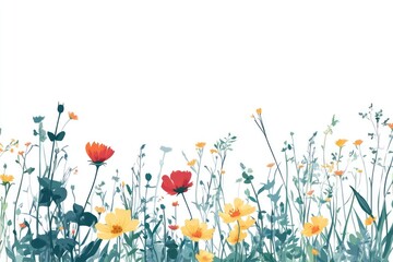 Meadow border flowers nature spring.