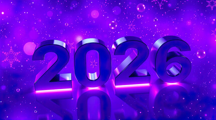 3d text New Year 2026 gold realistic rendering new year celebration	
