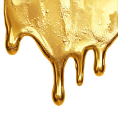 Golden Liquid Dripping Luxurious Rich Texture Melts Downward
