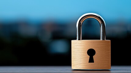 Fototapeta premium Padlock Security, Gold, Closed, Safety, Privacy