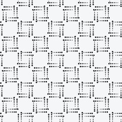 Seamless halftone vector background. Filled with black circles .Middle fade out. Based on Russian traditional ornament. Vector illustration