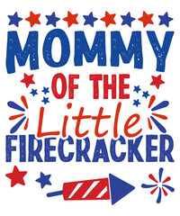 mommy of the little firecracker 4th of july png design