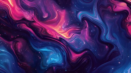 Obraz premium Abstract galactic swirls with stars in deep space colors, perfect for cosmic and sci-fi themed designs