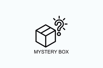 Mystery Box Icon Or Logo Isolated Vector Illustration