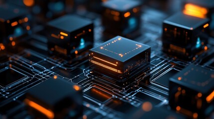 futuristic abstract circuit board technology concept