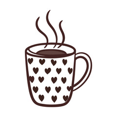 Heart-Shaped Coffee Mug vector Logo.