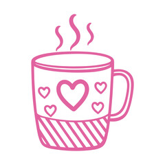 Heart-Shaped Coffee Mug vector Logo.