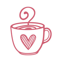 Heart-Shaped Coffee Mug vector Logo.