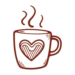 Heart-Shaped Coffee Mug vector Logo.
