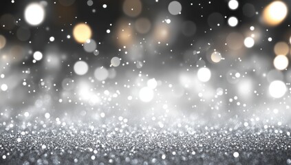 Enchanting Bokeh Effect with Soft Glimmers of Light and Falling Snowflakes Creating a Magical Winter Wonderland Atmosphere