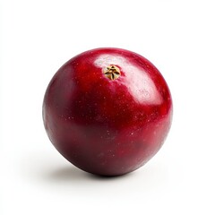 Obraz premium Fresh Red Plum on White Background with Natural Glossy Finish
