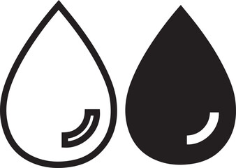 Water drop icon. Vector black water drop icon set. Water drop shape. Vector illustration