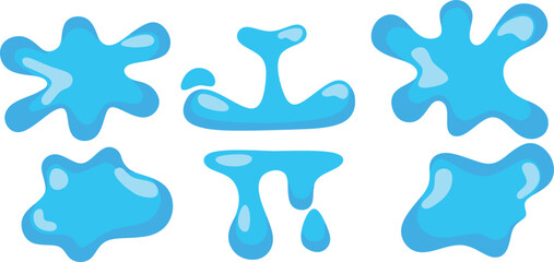 simple blue water splash set illustration