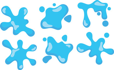 simple blue water splash set illustration
