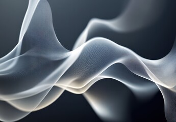 Ethereal Flowing Smoke on a Dark Background Capturing the Essence of Lightness and Movement in Abstract Design