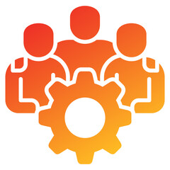 Teamwork Glyph Gradient Icon