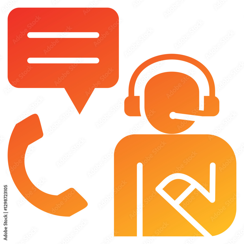 Poster personal assistant glyph gradient icon