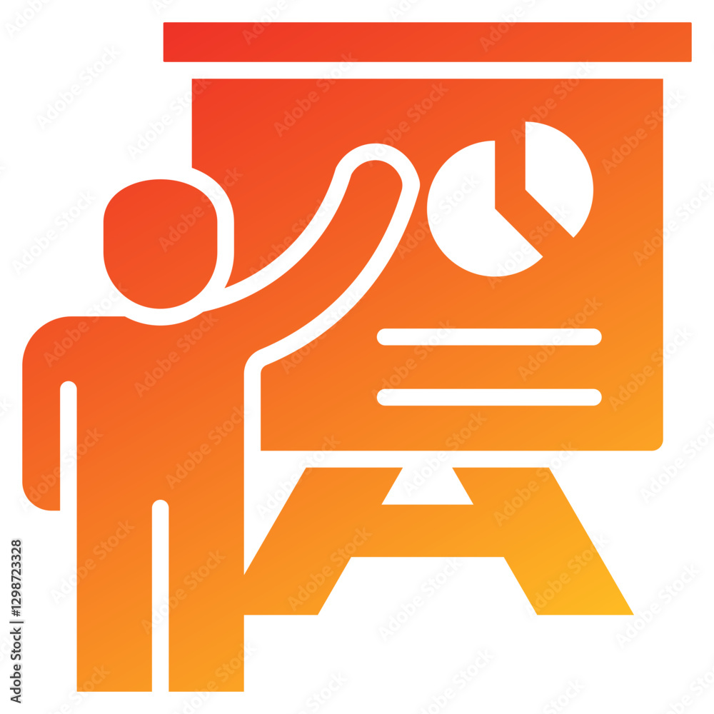 Poster presentation glyph gradient icon