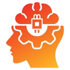 Artificial Intellegence Glyph Gradient Icon