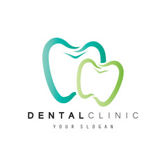 dental clinic tooth logo design vector illustration.
