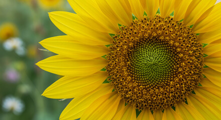 Obraz premium sunflower on a green background