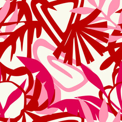 Tropical pattern, floral, leaves. Digital print in Repeat (rapport), Resolution 300 DPI, ideal for fashion, decoration and stationery.