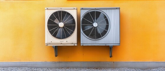 air conditioner units on a wall