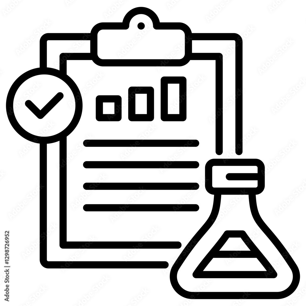 Poster experiment results line icon