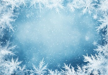 Frosted Background with Delicate Ice Crystals and Soft Blue Glistening Light Suitable for Winter Themes and Seasonal Designs