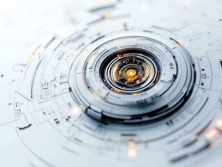 Abstract futuristic circular design with glowing center