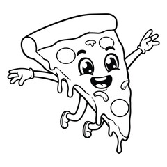 Delicious cheese pizza Slice vector Clipart Illustration with a white background 