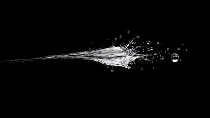 Obraz premium shot of a water droplet bouncing off a surface, leaving a thin, elegant splash trail 
