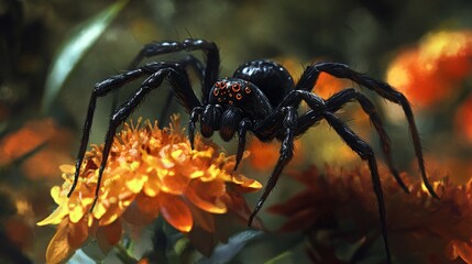 Macro Shot of Spider on Colorful Flower Petal - Wildlife and Nature Photography