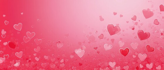 Obraz premium Love hearts floating background for Valentines Day celebrations, romantic events, wedding invitations, party decorations, backdrop design with pink hues.