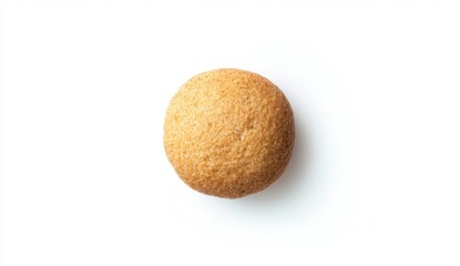 Fototapeta premium Round Golden Brown Cookie on White Background, Isolated View