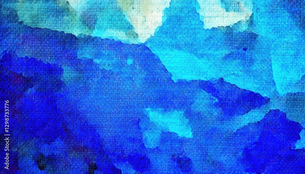 Poster abstract blue geometric watercolor texture with overlapping triangular shapes, modern artistic backg
