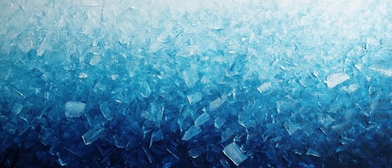Ice texture background with blue gradient, frozen crystals, cold winter theme, abstract natural design, refreshing cool colors for creative projects.