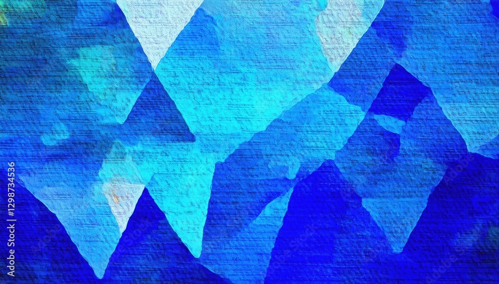 Aufkleber abstract blue geometric watercolor texture with overlapping triangular shapes, modern artistic backg