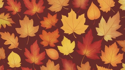 Autumn Leaves Background Vibrant Fall Foliage Pattern for Seasonal Designs