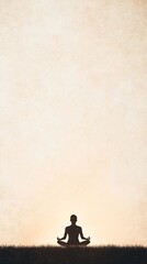 person meditating ivory beige soft glow