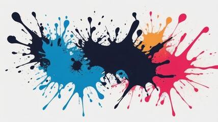 Obraz premium Abstract Colorful Ink Splatter Paint Explosion Dynamic Design Creative Background