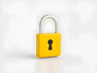 Fototapeta premium A small yellow lock representing safety and restricted access. Generative AI