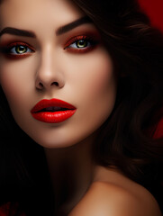 Fototapeta premium Beautiful woman’s face model appearance professional makeup